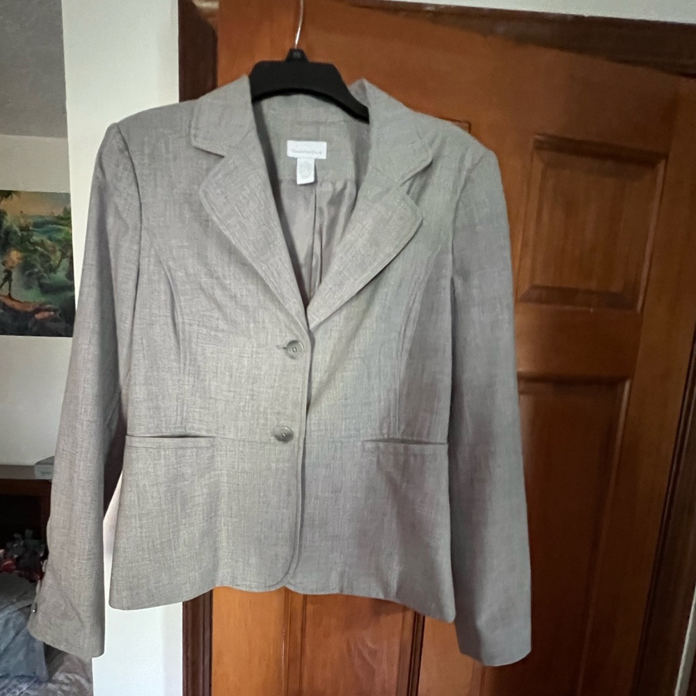Charter Club Size 10 Grey Blazer
